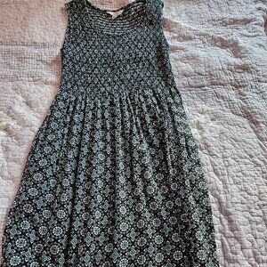 Croft and Barrow Teal Medallion Tank Dress Size Small